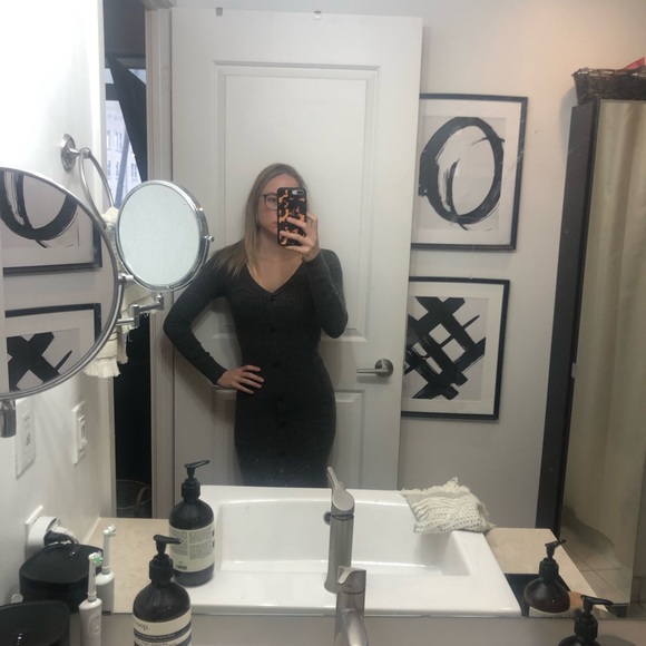 Gorgeous! Abercrombie Sweater Midi Dress Button Down - Picture 4 of 6